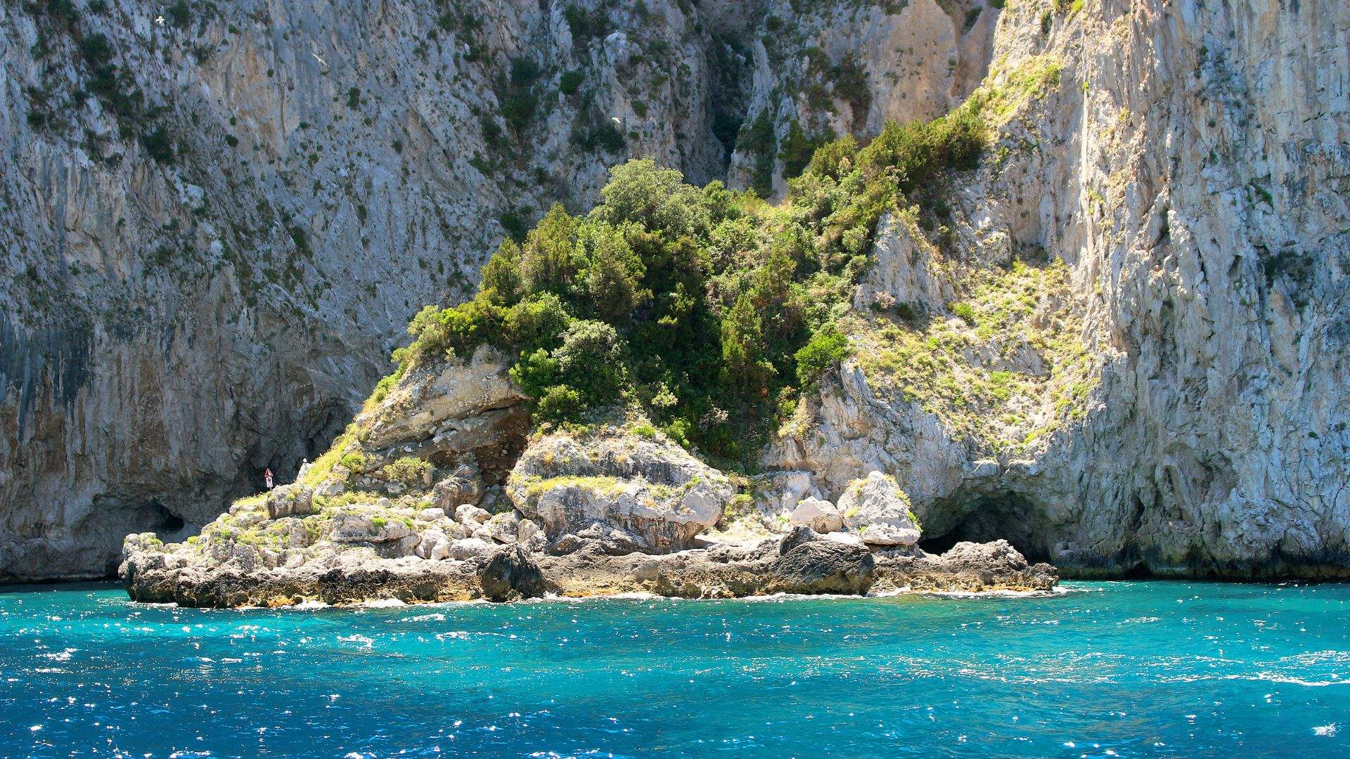 The Blue Grotto entrance on Capri's northwest side