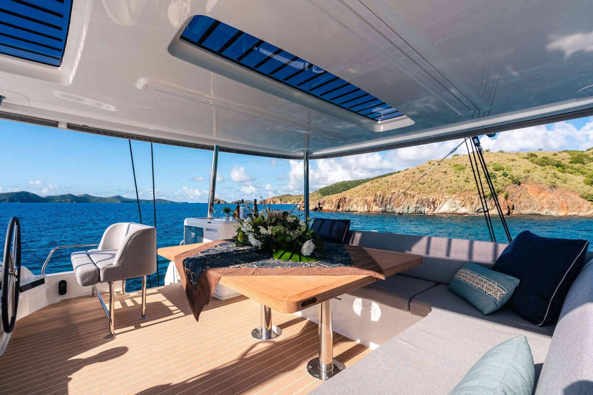 Secluded BVI anchorage — private crewed yacht charter