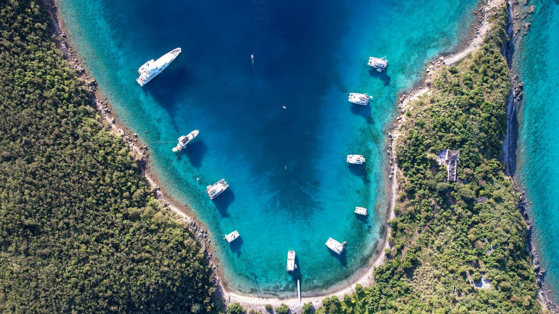 Yachts at play in Little Harbour, Peter Island
