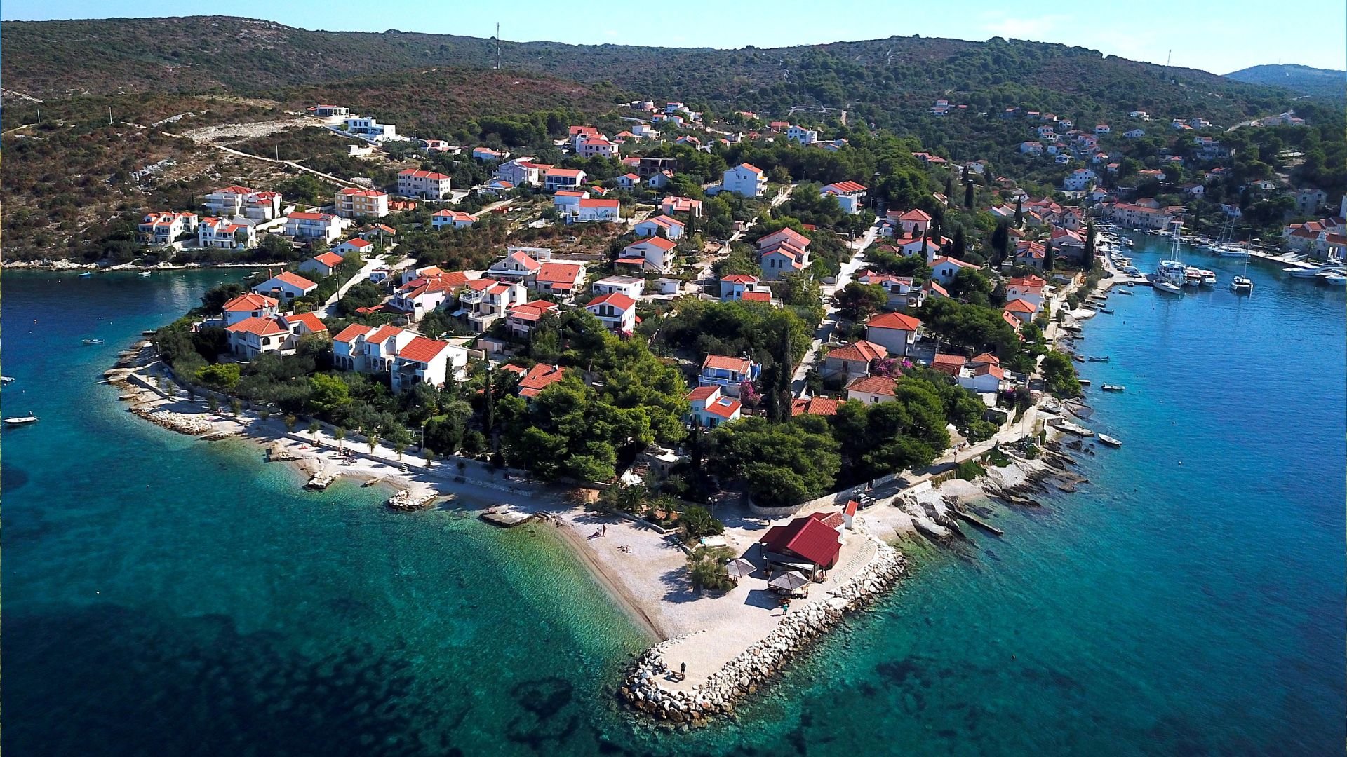 The harbor of Maslinica on the western tip of Šolta.