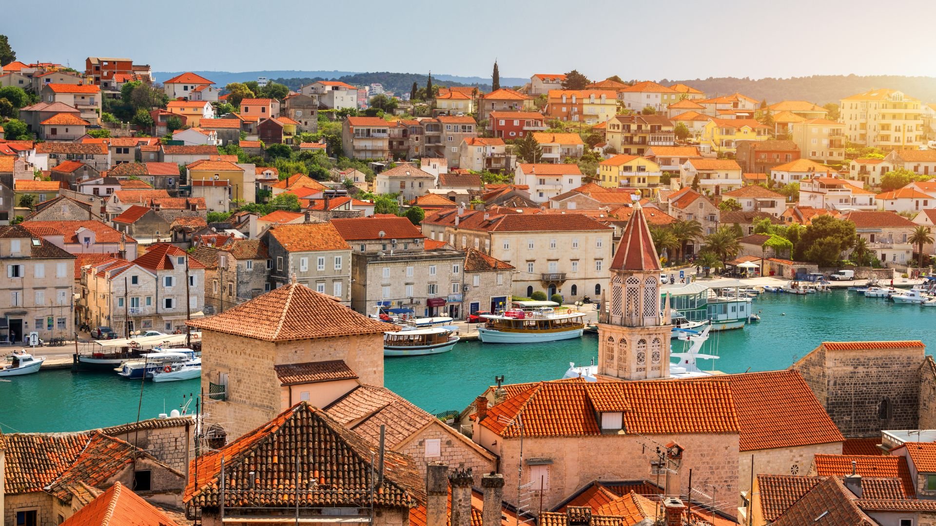 The medieval waterfront of Trogir, just across the channel from ACI Marina.