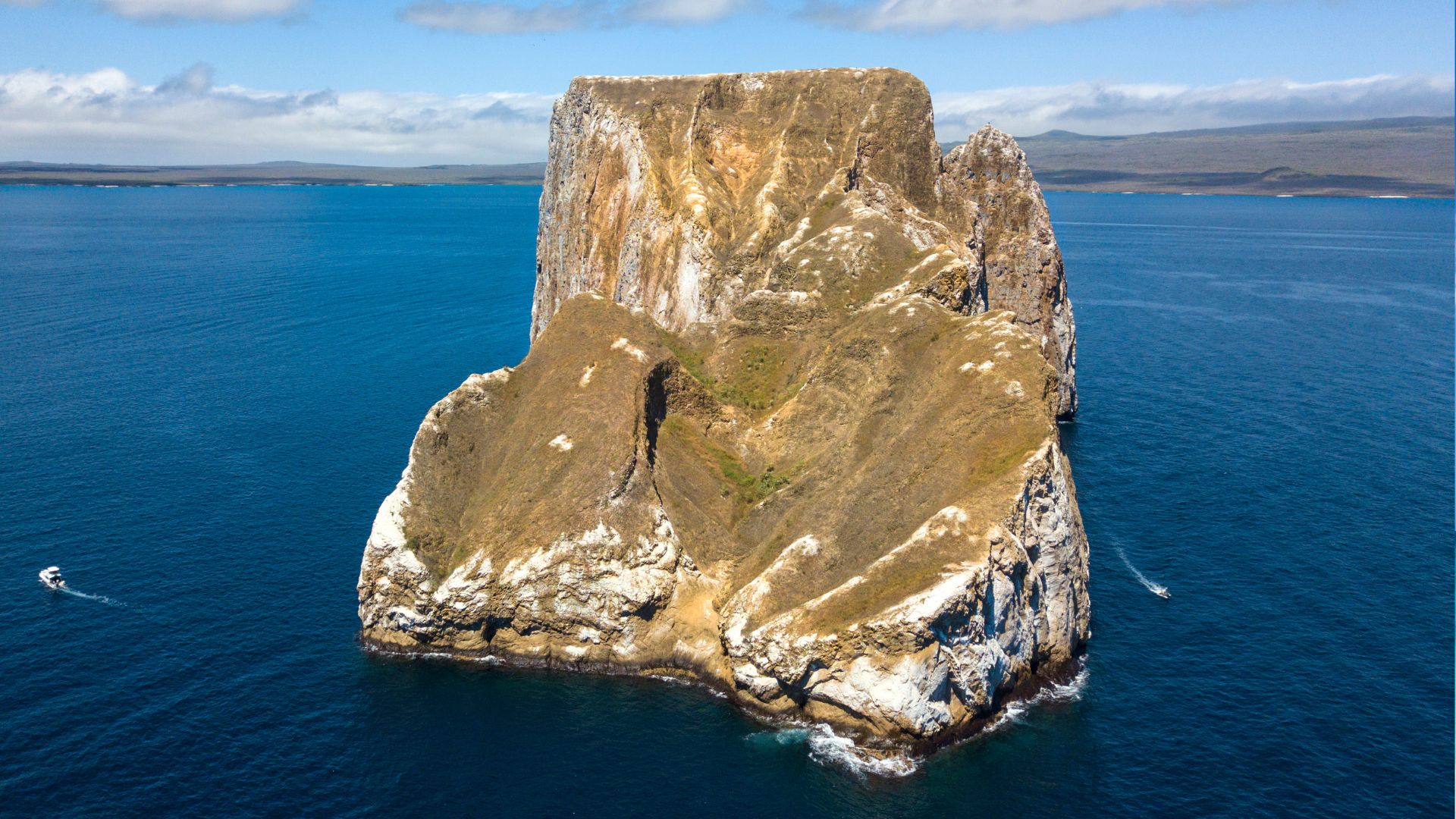 Aerial of Kicker Rock off San Cristóbal