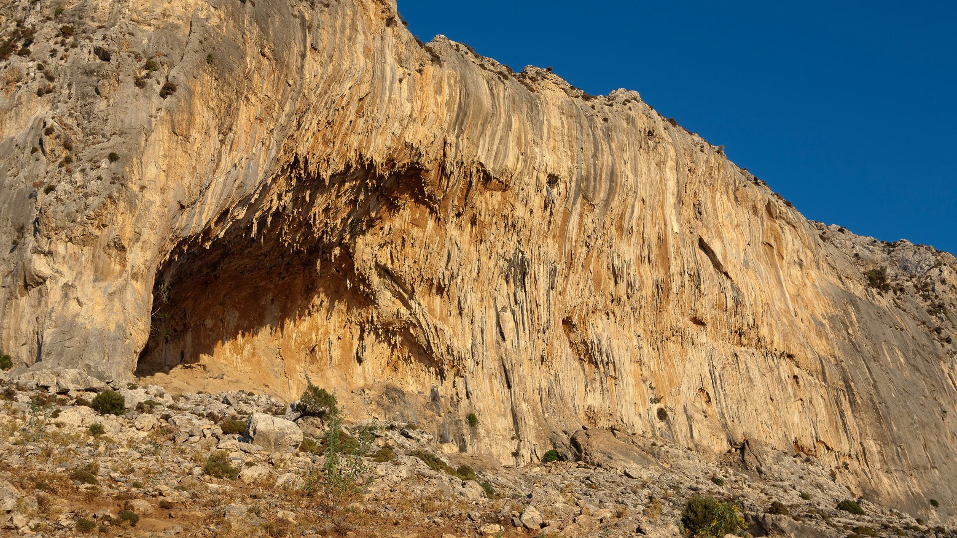 Kalymnos limestone — among the best sport-climbing rock in Europe.