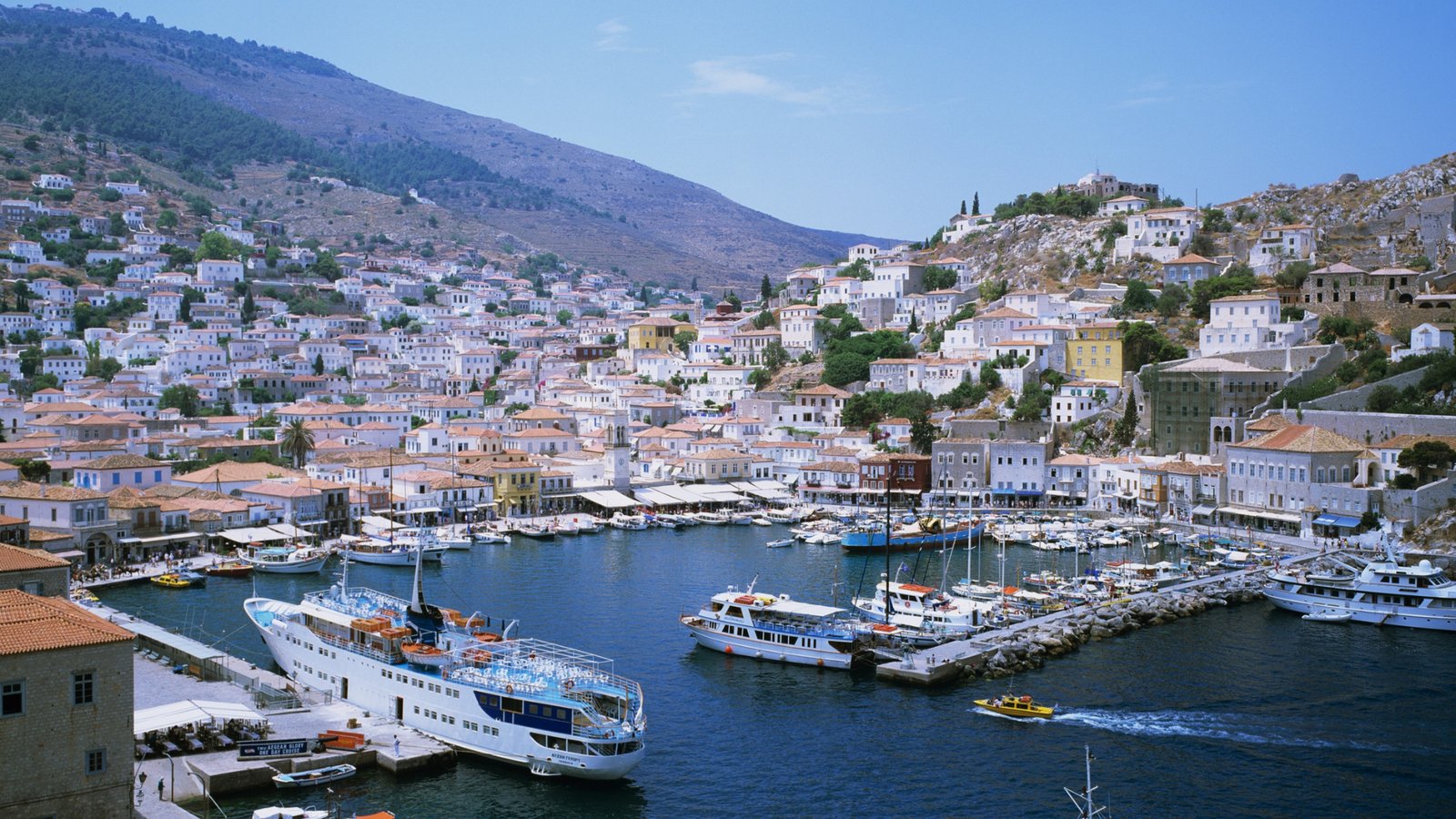 Hydra harbor, Saronic Gulf — car-free National Heritage town