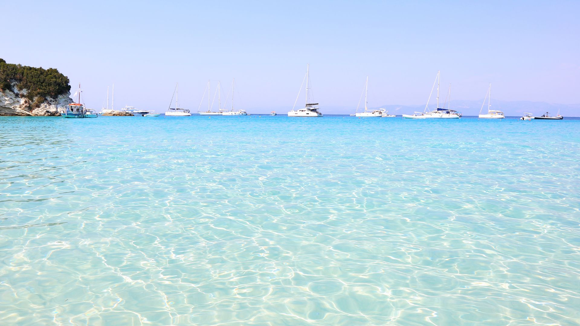 Voutoumi, Antipaxos — the closest thing to Caribbean water in Europe.