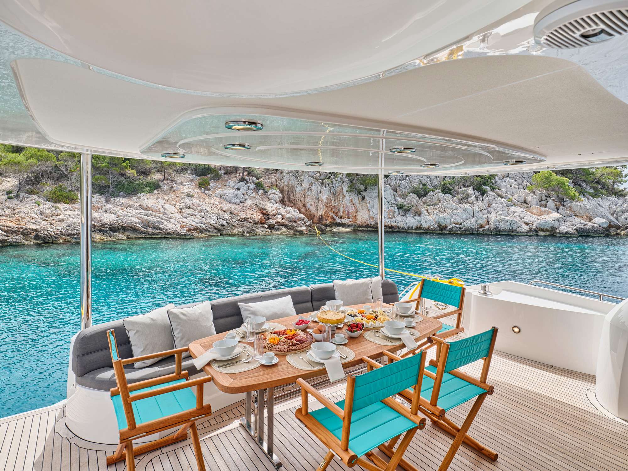 Final dinner aboard, Mandraki Marina.