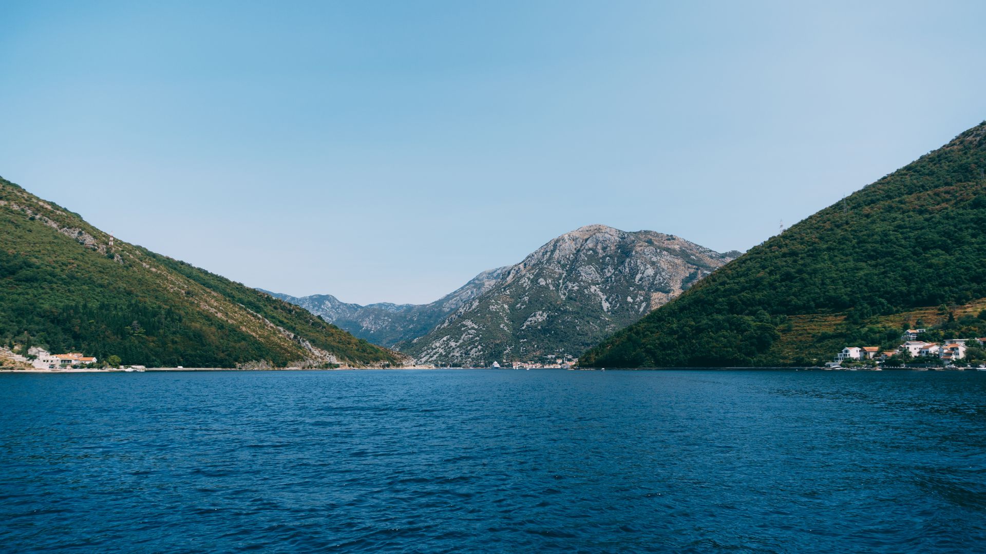 The Verige Strait narrows — the 340-meter gap between the outer and inner Bay of Kotor