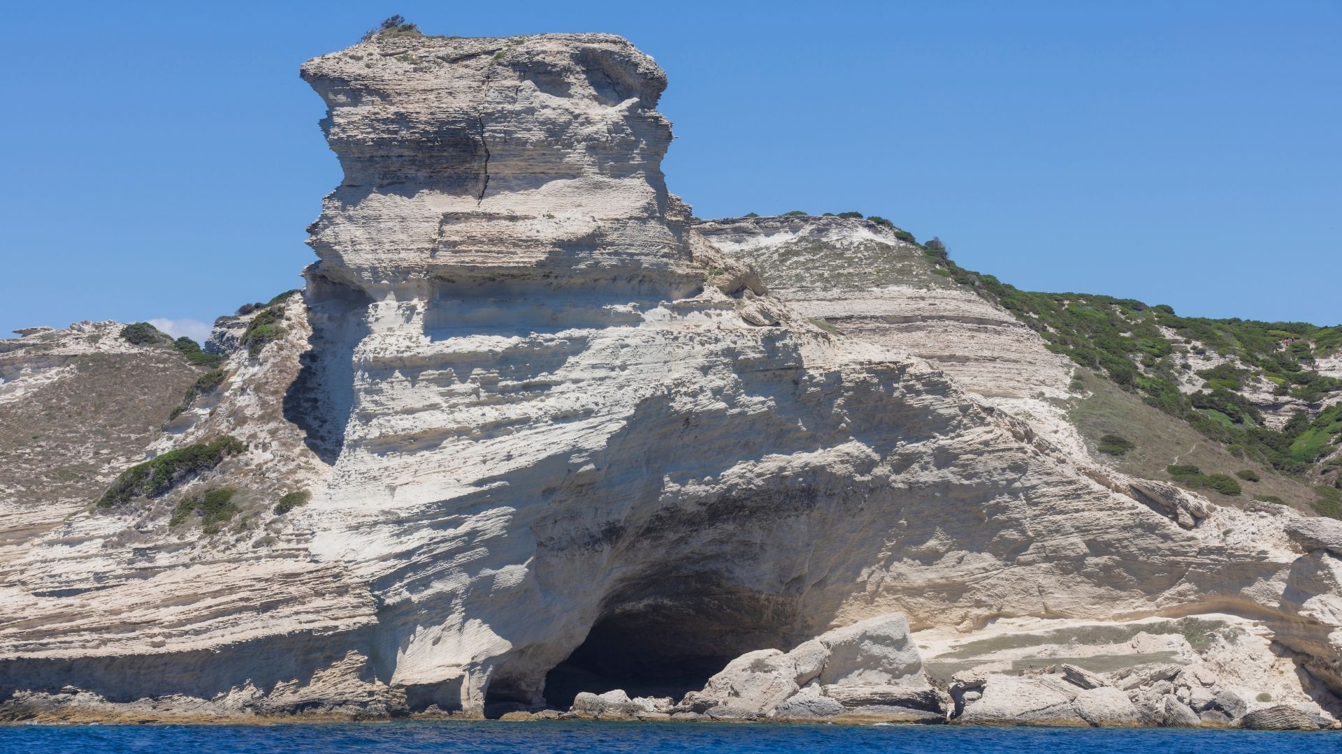 Bonifacio's limestone citadel rising from the sea — southern Corsica