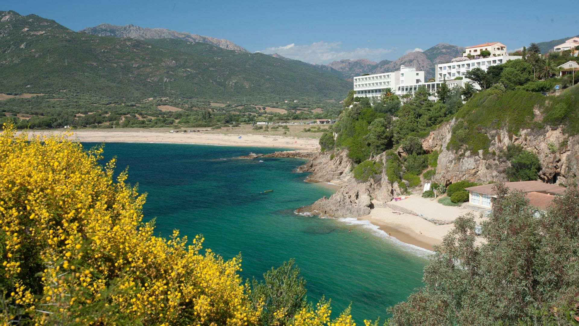 Propriano sits at the head of the Gulf of Valinco — an optional final-day stop for guests who want a sand-beach lunch on the southwest coast before the Ajaccio return.