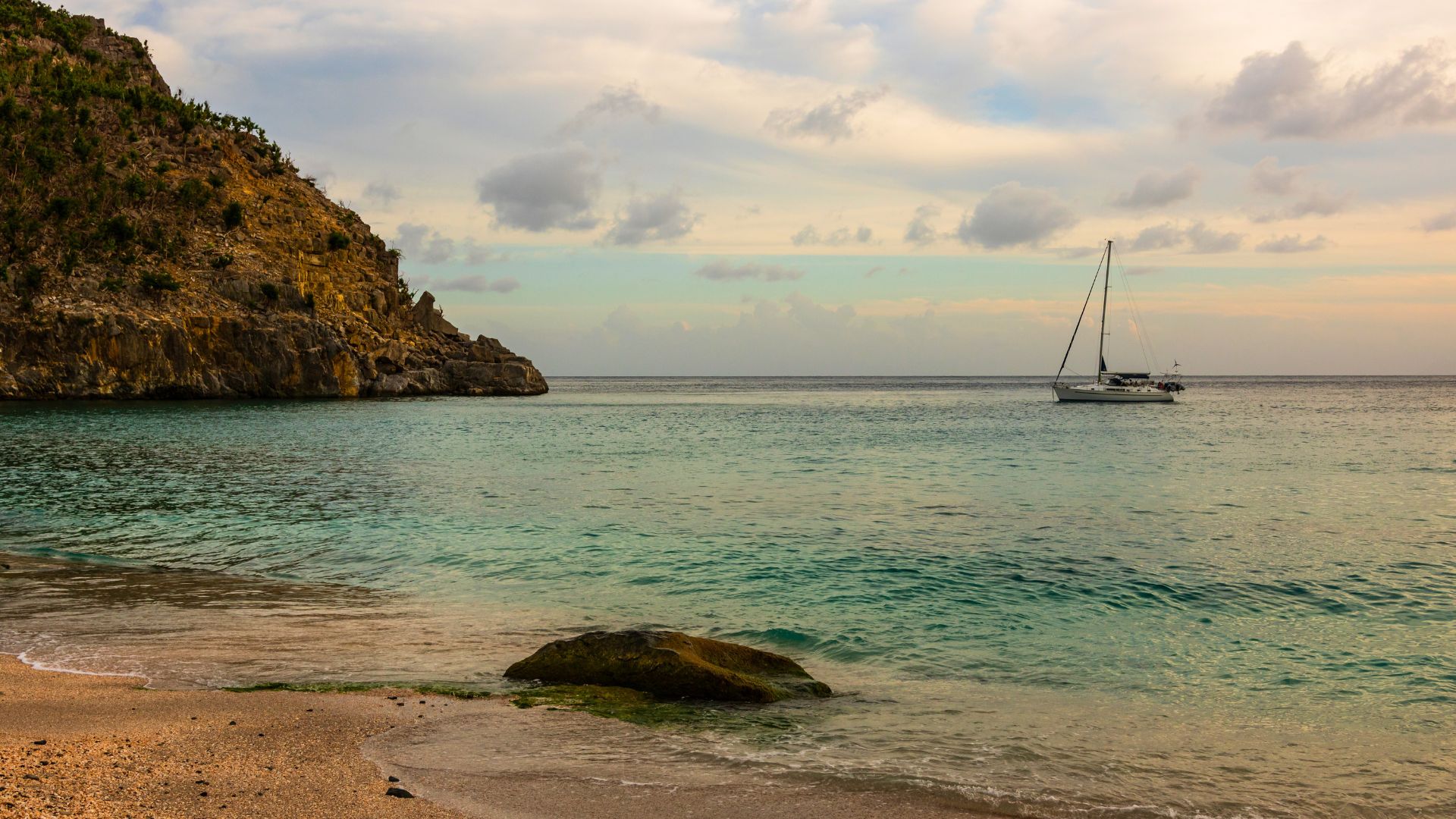 The gorgeous setting of North Sound in Virgin Gorda with Saba Rock and BEYC.