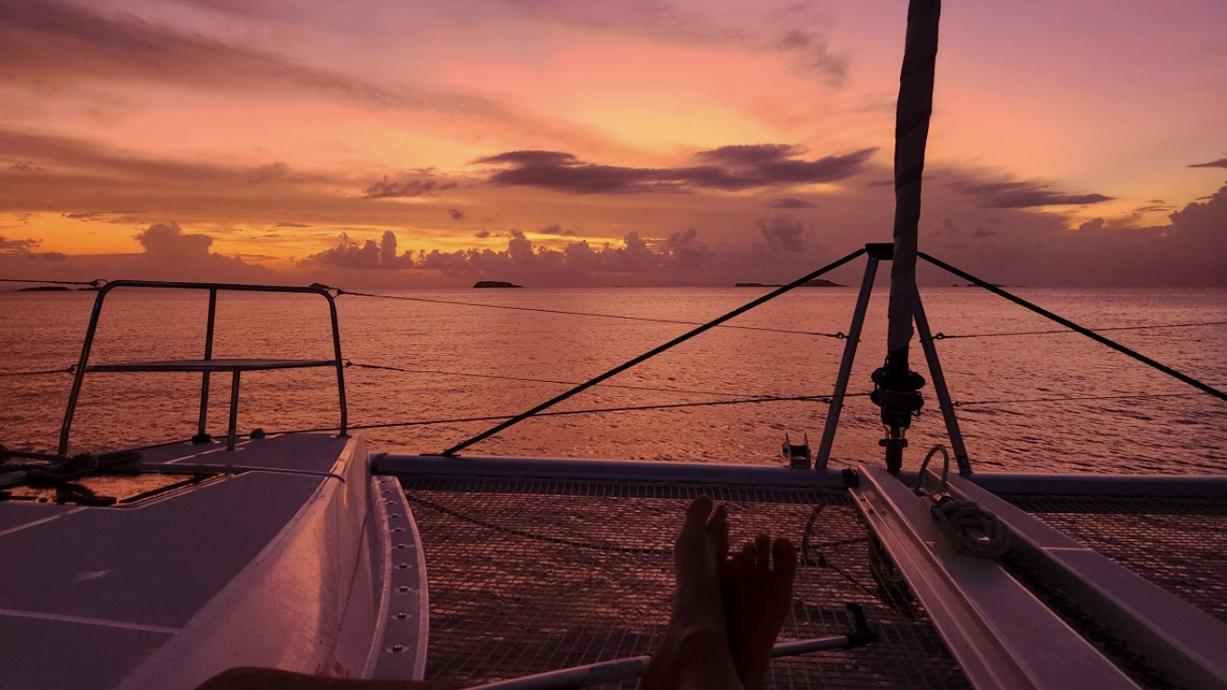 Sunset over the Culebra Wildlife Refuge from the Carlos Rosario anchorage