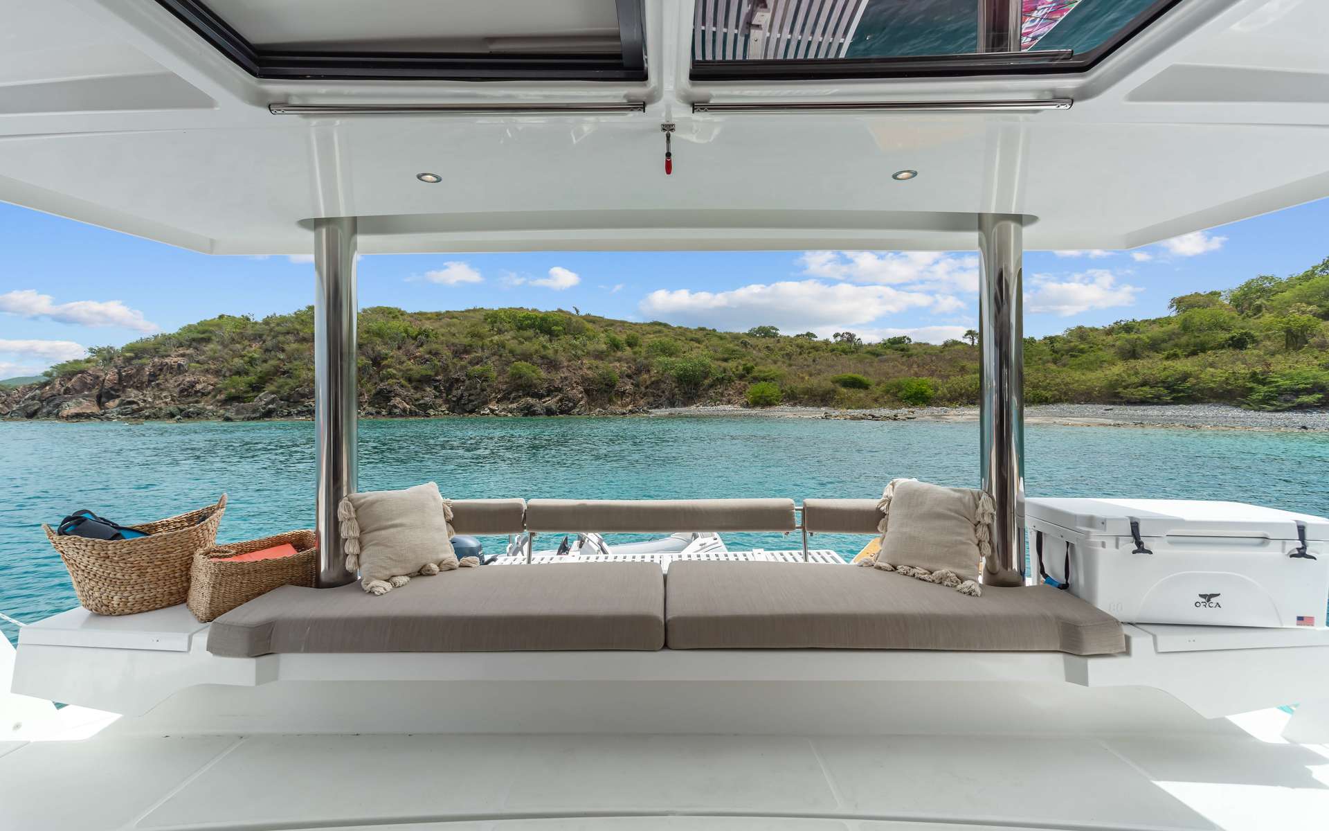 Crewed catamarans at anchor in the US Virgin Islands