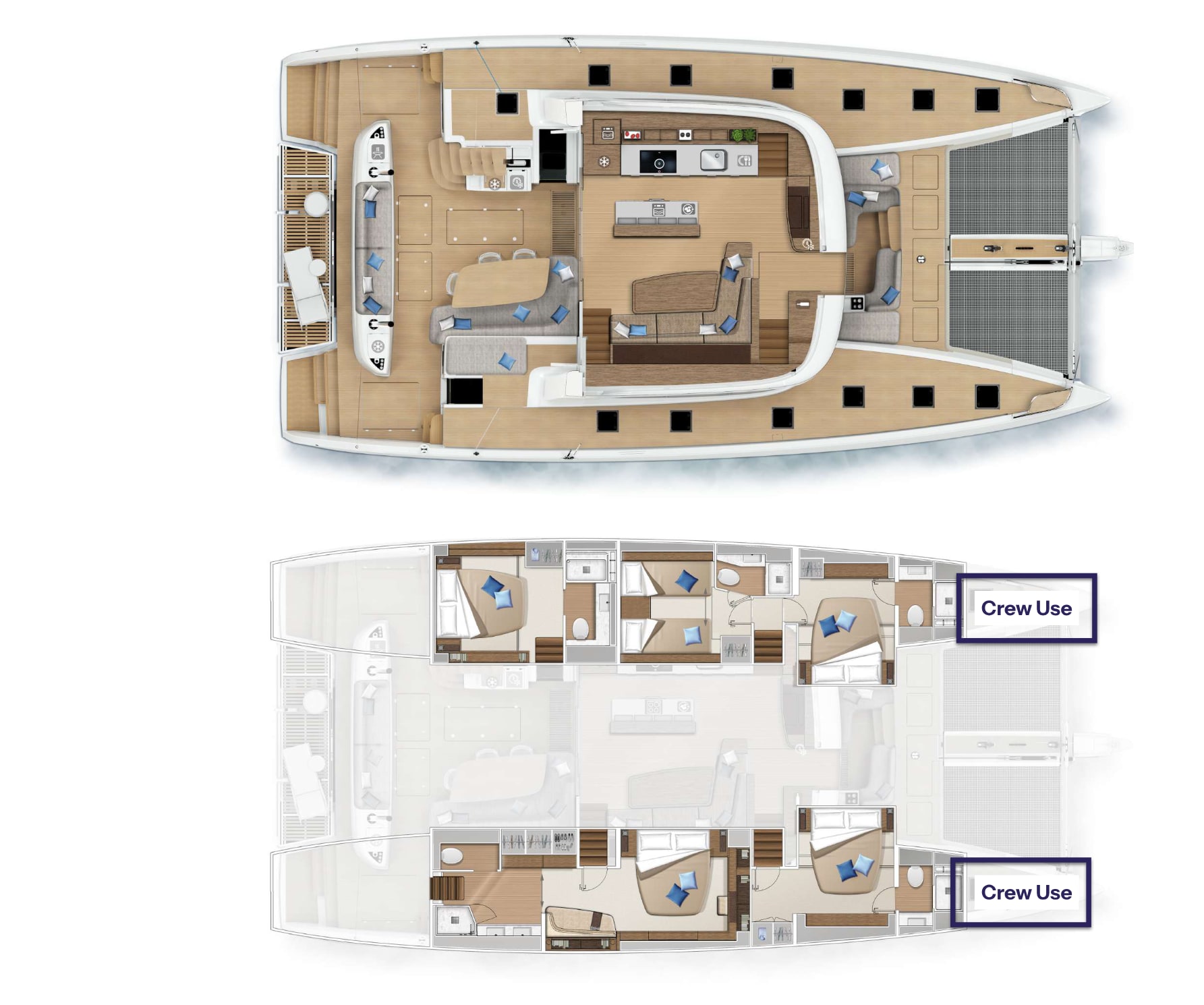 Deck plan and layout for Aura