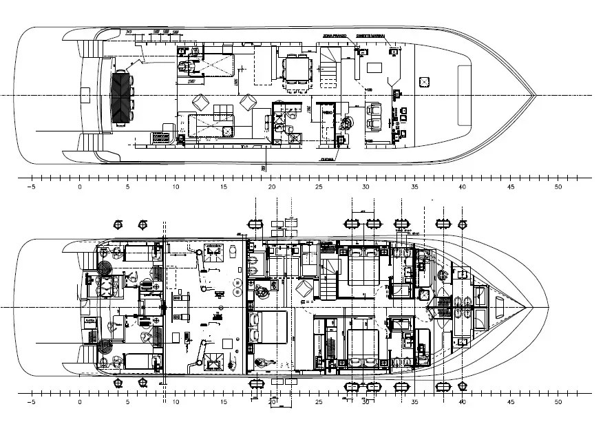 Deck plan and layout for Don Michele