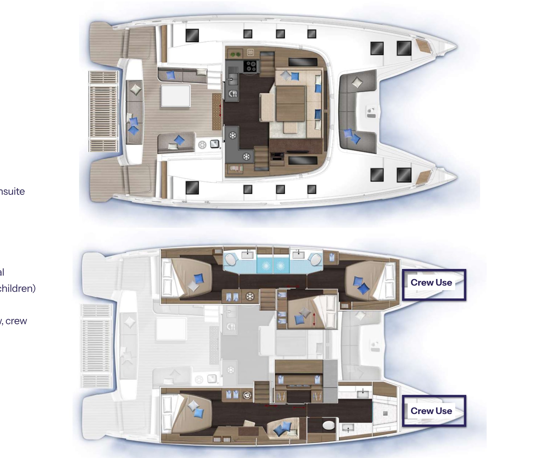 Deck plan and layout for Fichetto