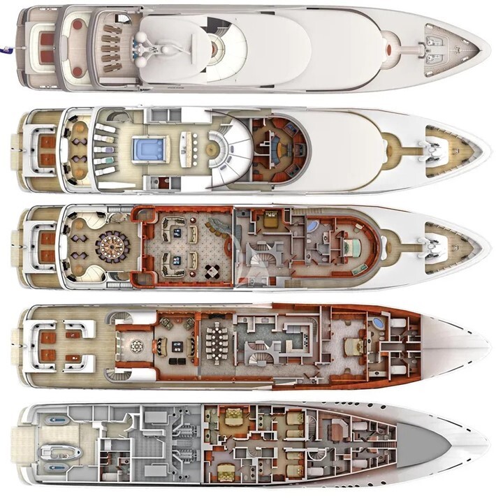 Deck plan and layout for Lady Beth