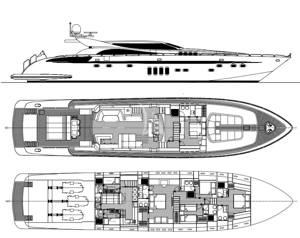 Deck plan and layout for Manu V